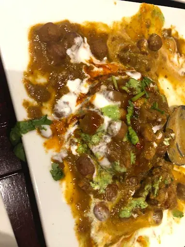 Delicious Tikki Chole Chat at Dillonz Bakery & Parantha Hut in Edmonton, AB